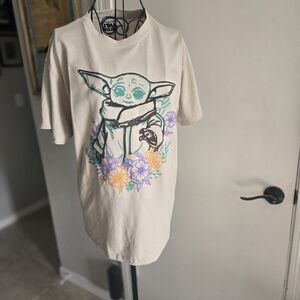 Star Wars Cream  Grogu Baby Yoda Graphic Tee
